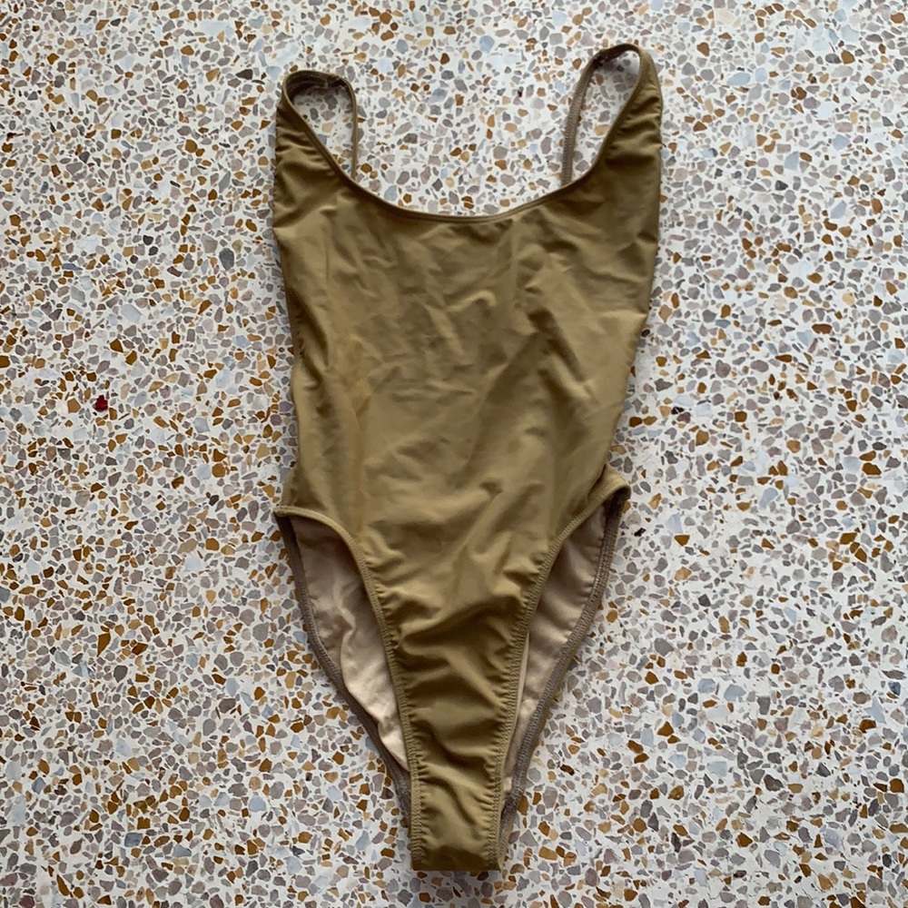 American Apparel bodysuit in olive green